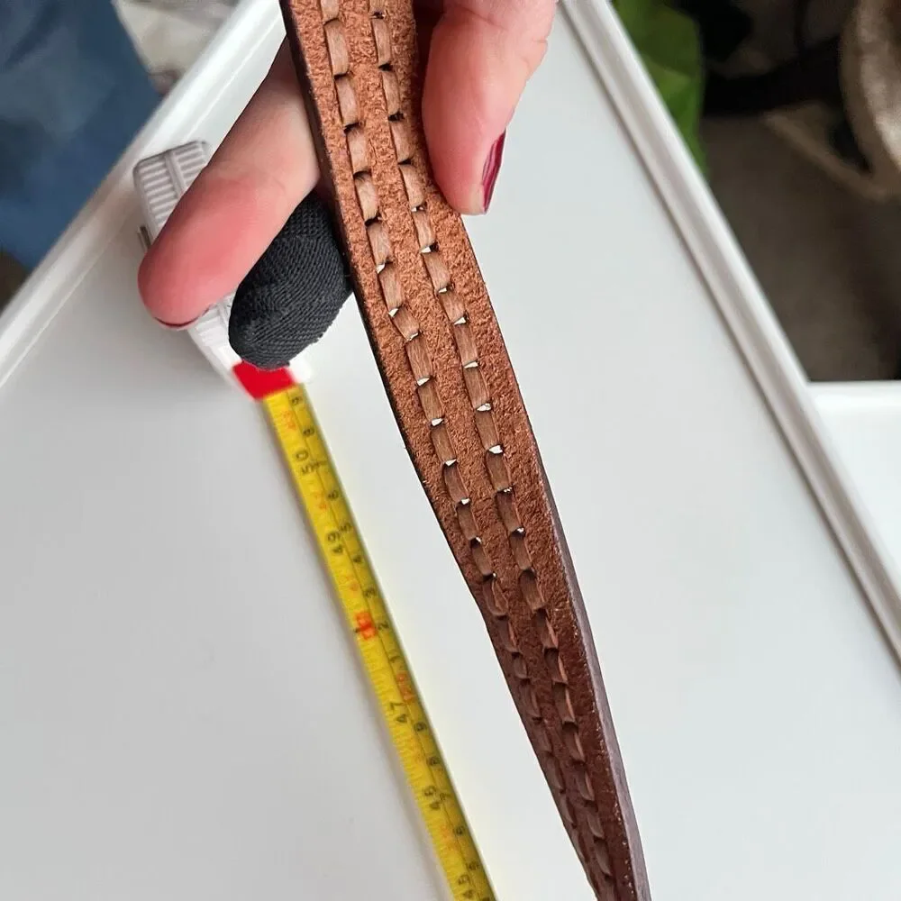 VTG Cinturones Reynaga Mexico Hand Tooled Leather Belt 44